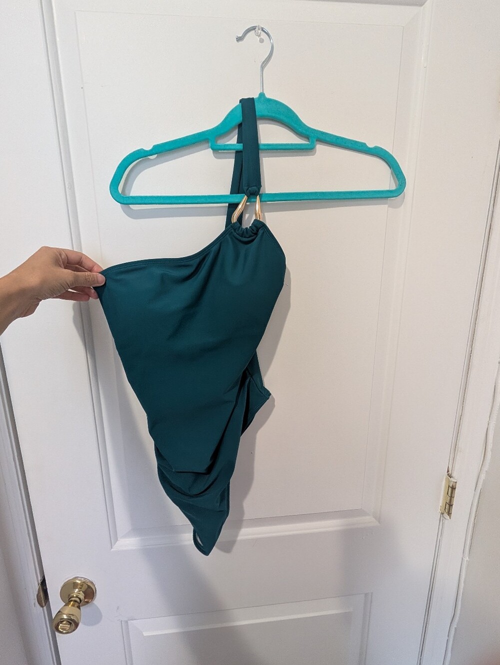 Teal One-Piece Swimsuit with Halter Strap